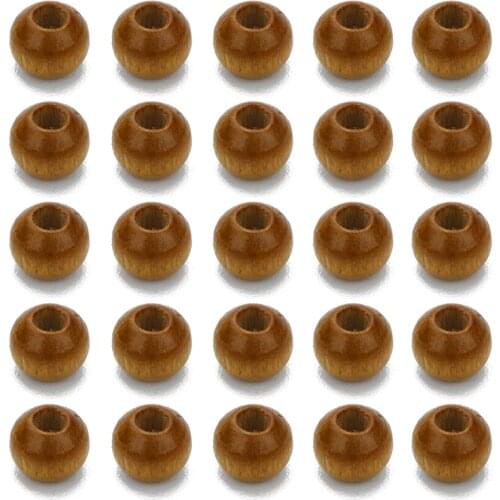 500pcs/lot Ball Natural Wooden Charm Brown Beads Hole 2mm European Bead for DIY Bracelet Necklace Jewelry Accessories