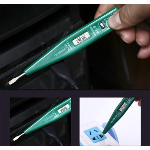 Digital 12-220v Voltage Tester Pen Electric Fire/zero Line Breakpoint Induction Detector Lcd Display Sensor Home Tools