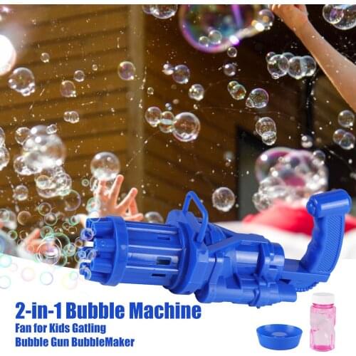 2-in-1 Kids Gatling Electric Bubble Gun Toys Summer Automatic Soap Water Bubble Machine For Children Toddlers Outdoor Toy