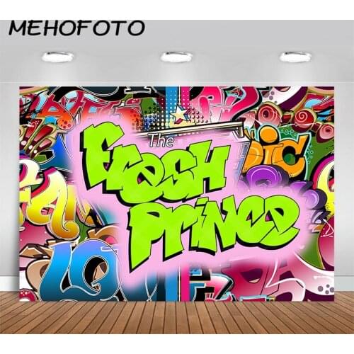MEHOFOTO The Fresh Prince Backdrop Hip Pop Graffiti Photography Background Fresh Prince Hip Pop Party Banner Backdrops