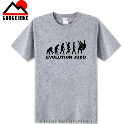 Evolution Of Judo Funny Adults Martial Arts Mens T-Shirt Mens Short sleeve jiujitsu T Shirt Cotton O Neck T-shirt Mens Tops tee