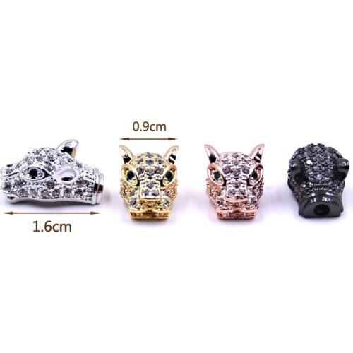 KANGKANG charm pave CZ 4 color Tiger head Jewelry Accessories de bijoux Smykker 2019popular DIY Handmade Bracelet accessories