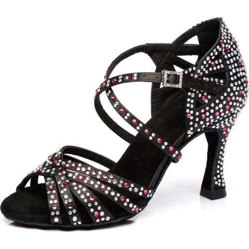 KEEWOODANCE Rhinestones ballroom dance shoes women shoes zapatos de mujer latin dance shoes salsa dance shoes