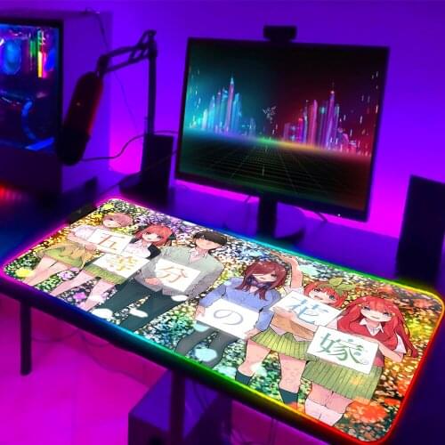 Mouse Pad Gamer Anime Mousepad Keyboard Gaming Mousepads Kawaii Accessories The Quintessential Quintuplets Peace Mat RGB Pads