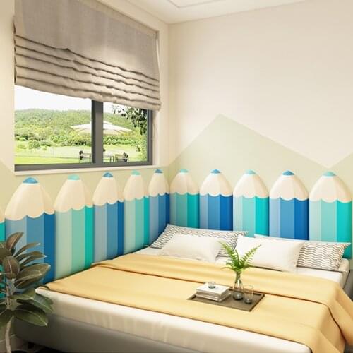 Pencil soft bag kindergarten wall fence cushion childrens anti-collision soft bag wall sticker bedside self-adhesive soft bag