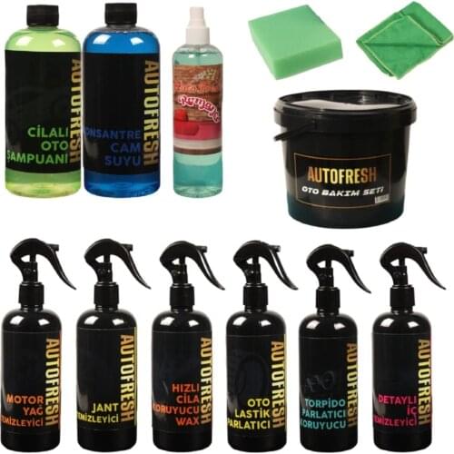 Car Wash And Care 12 Piece Auto Cleaning Set TRİGER SPRAYING SPREYİ ENGINE OIL CLEANER