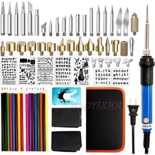 71-piece set of engraving painting set 60W temperature-controlled electric iron hot painting 18 kinds of color pen