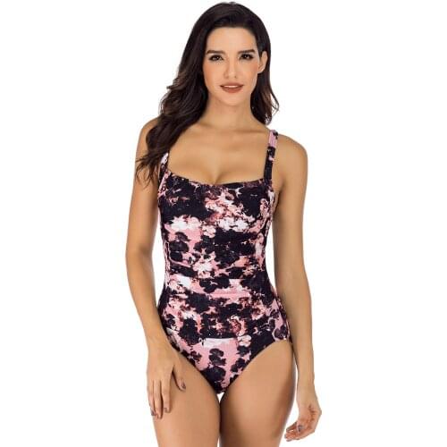 New Swimsuit Backless Sexy Swimwear Womens Printed Strap One Piece Swimsuit Womens