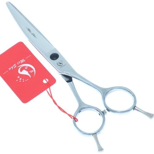6.0 Inch Dog Grooming Scissors Japan 440c Steel Curved Pets Cutting Shears Animals Hair Trimming Tijeras Dogs Accessories A0156A