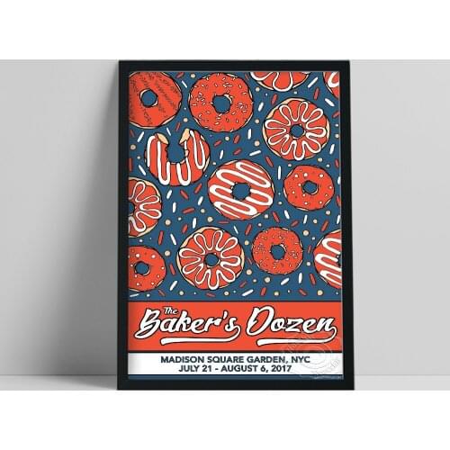 Phish Poster, The Baker’S Dozen Madison Square Garden Nyc 2017 Gig Wall Art, Cute Doughnut Wall Decor, Music Fans Wall Stickers