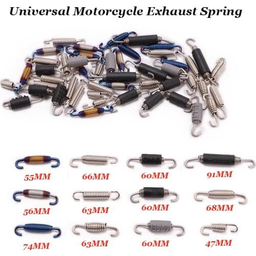 2PCS Universal Motorcycle Exhaust Spring Hooks Stainless Steel Exhaust Front Middle Link Pipe Rotatable Metal Springs Kit Set