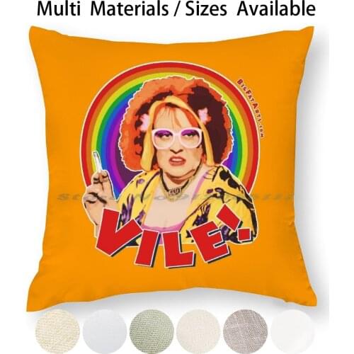Vile! Pillow Case Throw Pillow Cover Cotton Linen Flax Kathy Burke Vile Gimme Gimme Gimme Linda La Hughes Rainbow Flag Equality