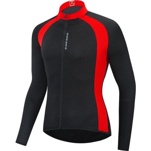 WOSAWE Autumn Mens Cycling Jerseys Bicycle Sportswear Breathable Cycle Downhill MTB Reflective Long Sleeve Clothing Bike Shirts