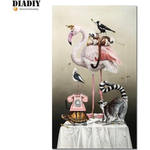 Ful round Diamond Embroidery 5D DIY Diamond Painting animal Flamingos Diamond Painting Rhinestone Cross Stitch Decoration