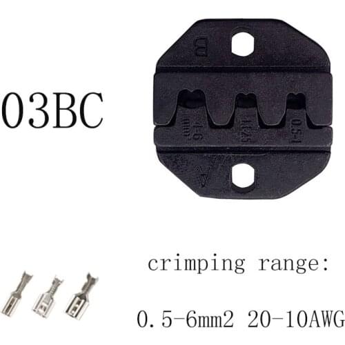 03BC terminal crimping dies for non-insulated open plug type connector tabs 0.5-6mm2 hand pliers tools