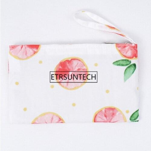 100pcs 11*20cm Cotton Canvas Cosmetic Bags Women Zipper Makeup Bag Coin Change Key Phone Clutch Storage Bag