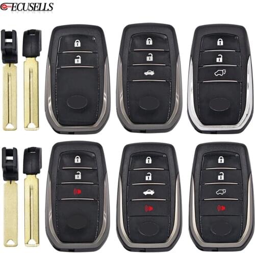 2/3/4 Buttons Remote Car Key Shell Case Housing Cover TOY12 Uncut Blade For Toyota Fortuner Prado Camry Rav4 Highlander Crown