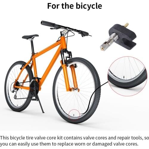 2/6/12PCS Presta Valve Brass Core Tool MTB Road Bike Tubes Repair Tire Service Parts Bike Tire Air Valve W/ Optional Tool