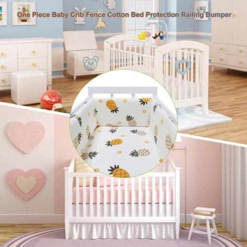 Baby Crib Bumper Cotton Fence One-piece Bed Protection Railing Protector Baby Bed Thicken Bumper One-piece Crib Around Cushion
