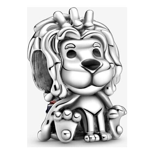 Free Shipping Authentic 925 Sterling Silver Union Jack Lion Charm Fit Original Pandora Bracelet For Women DIY Jewelry S925 Bead