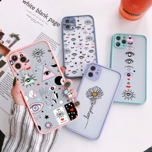 Funny eyes Phone Case for iPhone 12 11 Pro Max Matte transparent case for iPhone XR X XS Max 8 7 Plus SE2020 Cover Fashion Cases