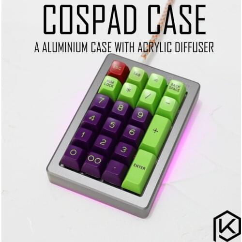 Anodized Aluminium case for cospad xd24 custom keyboard acrylic panels diffuser can support Rotary brace supporter