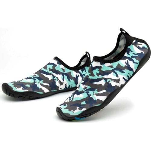 Lovers Camo Blue Aqua Shoes Women Breathable Slip on Yoga Shoes Men Swimming Fishing Upstream Beach Water Shoes Plus Size