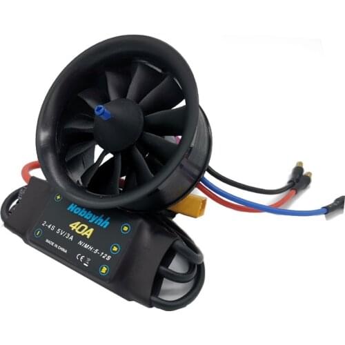 Hobbyhh 40A ESC And 50 EDF with 11 Blades Ducted Fan 4S 2627-4300KV Motor or 3S 2627-4900KV Suit for Rc Jet Airplane
