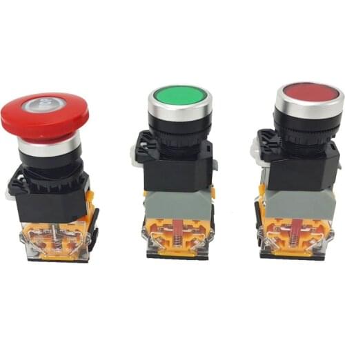 Silver contacts Self-locking emergency stop button Self-locking stop mushroom toggle switch