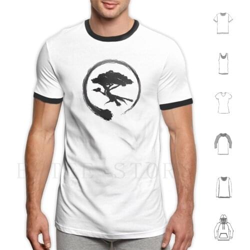 Enso T Shirt DIY Big Size 100% Cotton Enso Bonsai Zen