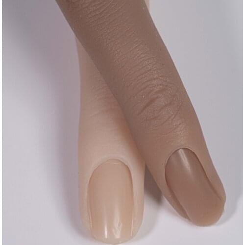 2 Pack Practice Finger Model Flexible Silicone Nail Art Training Finger Tool