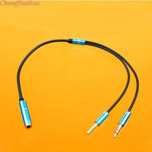 1pc Jack 3.5mm Mic + Headphone Splitter Cable 3.5 Aux Extension Cable 2 Male to 1 Female Cable for Computer Microphone Cellphone