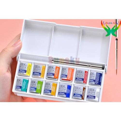 Watercolor Sketchers' Pocket Box Winsor & Newton Cotman 12 Half Pans Mini Set art and School supplies