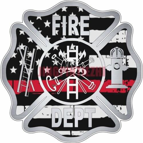 Creative Car Stickers Firefighter "Thin RED Line CROSS" Sticker -Vinyl Decal Flag Maltese Fire Racing Helmet Motorcycle Stickers