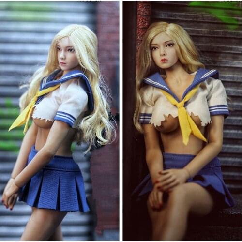 Scale 1/6 Female Soldier Model Accessories Clothes 12-inch Action Figure Sexy Student Wear Bra and Skirt