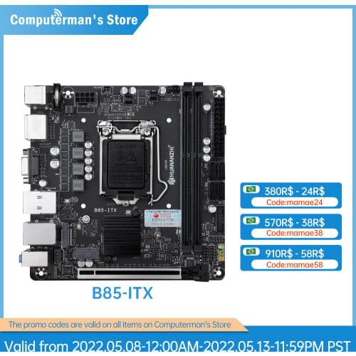 HUANANZHI B85 Motherboard Intel XEON LGA 1150 i3 i5 i7 E3 CPU DDR3 NON-ECC RAM M.2 WIFI NGFF USB SATA VGA DP HDMI-Compatible