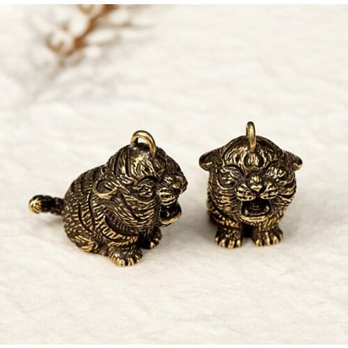 Metal Brass Tiger Key Chains DIY Hangings Jewelry Accessories Animal Figurines
