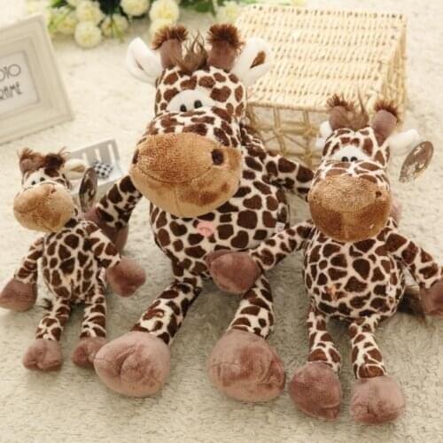 Stuffed Plush Doll for Kids Baby Children Gifts 25CM Lion Elephant Giraffe Monkey Jungle Series Stuffed Animals Toys