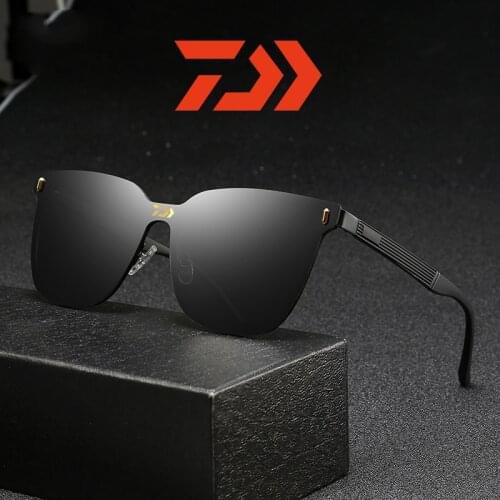 Daiwa Polarized Sunglasses Fashion Cool Boy UV Protection Rectangle Sun Glasses Sport Fishing Eyewear Anti Glare Driving Oculos