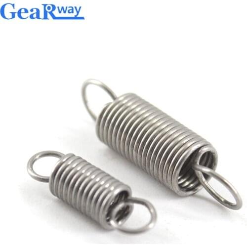 Gearway 10pcs Extension Spring 0.3mm Thickness Stainless Steel Tension Springs with Hooks 10-30mm Extension Springs