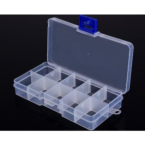 Adjustable Grid 10 Slots Box Electronic Parts Storage Screw Transparent Tool Multi Function Tool