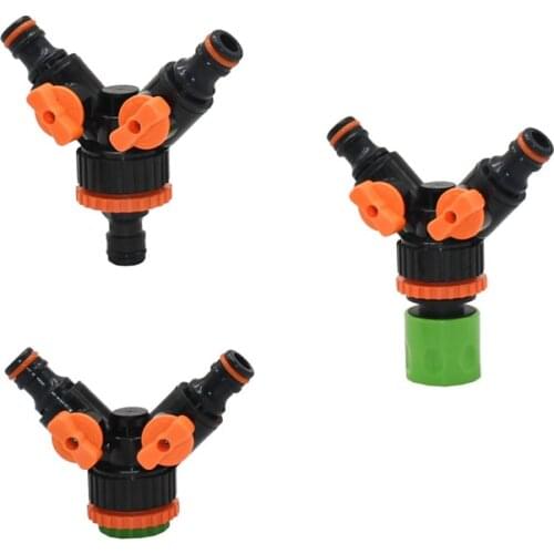Drip irrigation 2-way Garden tap water splitter Female 1/2 3/4 1inch garden hose Y splitter watering adjustable switch 1pcs