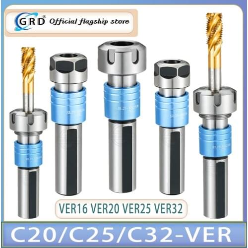 Lathe floating tapping rod telescopic ER tapping cutter bar tapping extension rod tapping tapping tool holder C20-TER20-80L