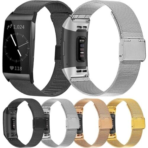 Essidi Mesh Watch Bands For Fitbit Charge 3 4 3 4 SE Stainless Steel Milanese Bracelet Wrist Strap Correa For Fitbit Charge 2