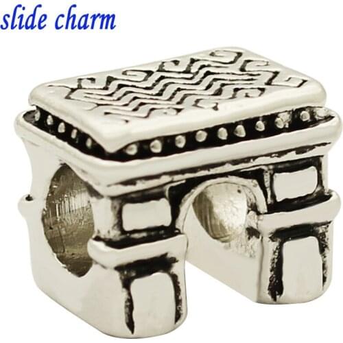 Slide charm Free shipping Mothers Day Arch British luxury brand charm beads fit Pandora bracelet Christmas Valentines Day