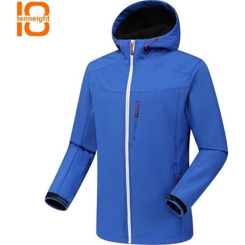 TENNEIGHT Softshell Tactical Jacket Men Winter Waterproof Fleece Coat Outdoor Camping ski Hiking jacket Trekking Windbreakers
