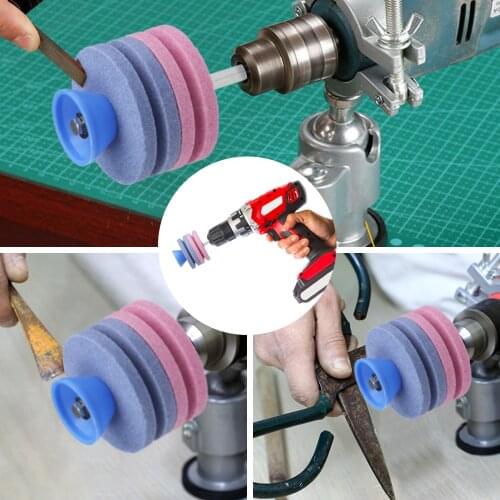 Lawn Mower Blade Sharpener Drill Attachment Blunt Lawnmower Blade Sharpening Knife Garden Tool Grinding Rotary Drill Cutter