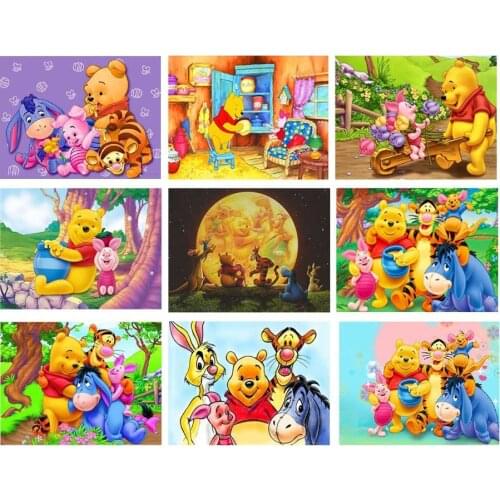 Winnie The Pooh 5D DIY Diamond Painting Disney Cross Stitch Kits Full Square Diamond Embroidery Diamond Mosaic Home Decor