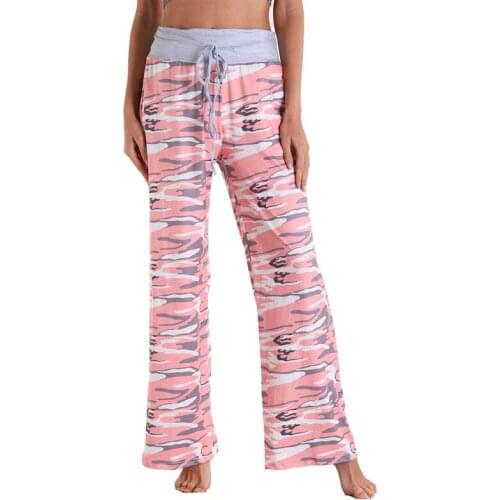 Lace-up Casual Trousers European and American Loose Lace-up Camouflage Printed Pants Women Pants Women Bottoms Pants Hot Pants