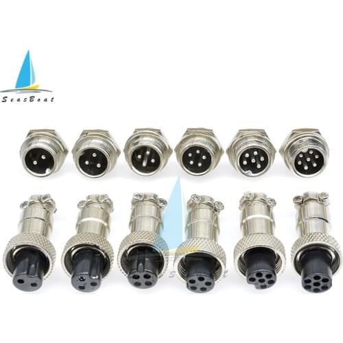 1set GX12 2/3/4/5/6/7 Pin Male + Female 12mm L88-93 Circular Aviation Socket Plug Wire Panel Connector with Plastic Cap Lid